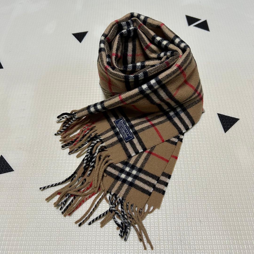 美品 Burberrys バーバリー ノバチェック柄 ラムウールマフラー