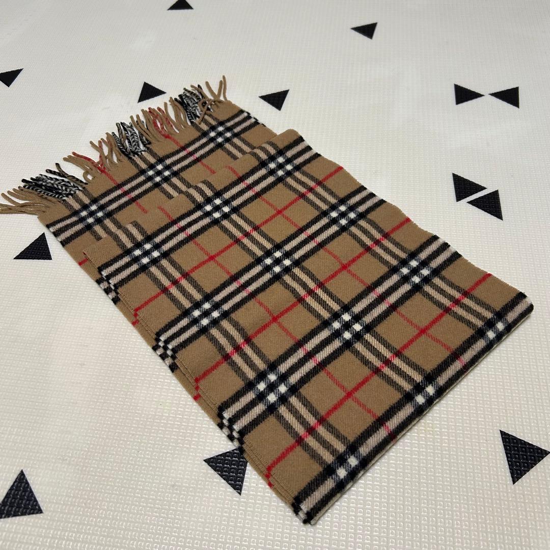 美品 Burberrys バーバリー ノバチェック柄 ラムウールマフラー
