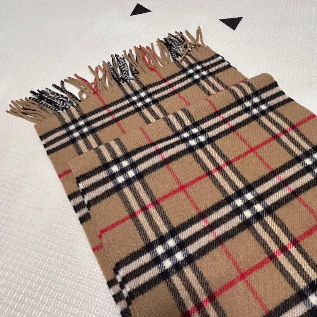 美品 Burberrys バーバリー ノバチェック柄 ラムウールマフラー