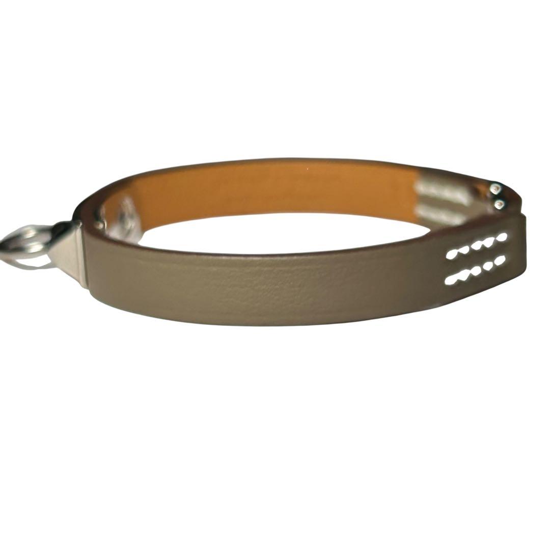 美品　HERMES エルメス　リヴァルミニ　レザーブレスレット　エトゥープ