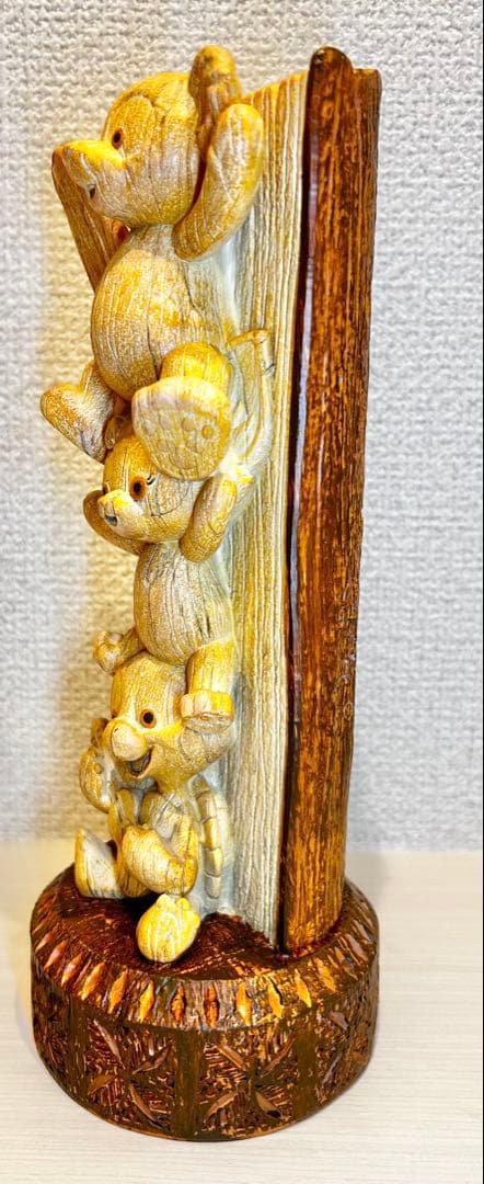 ハワイ　アウラニディズニー限定ダッフィー&フレンズ木彫風置物