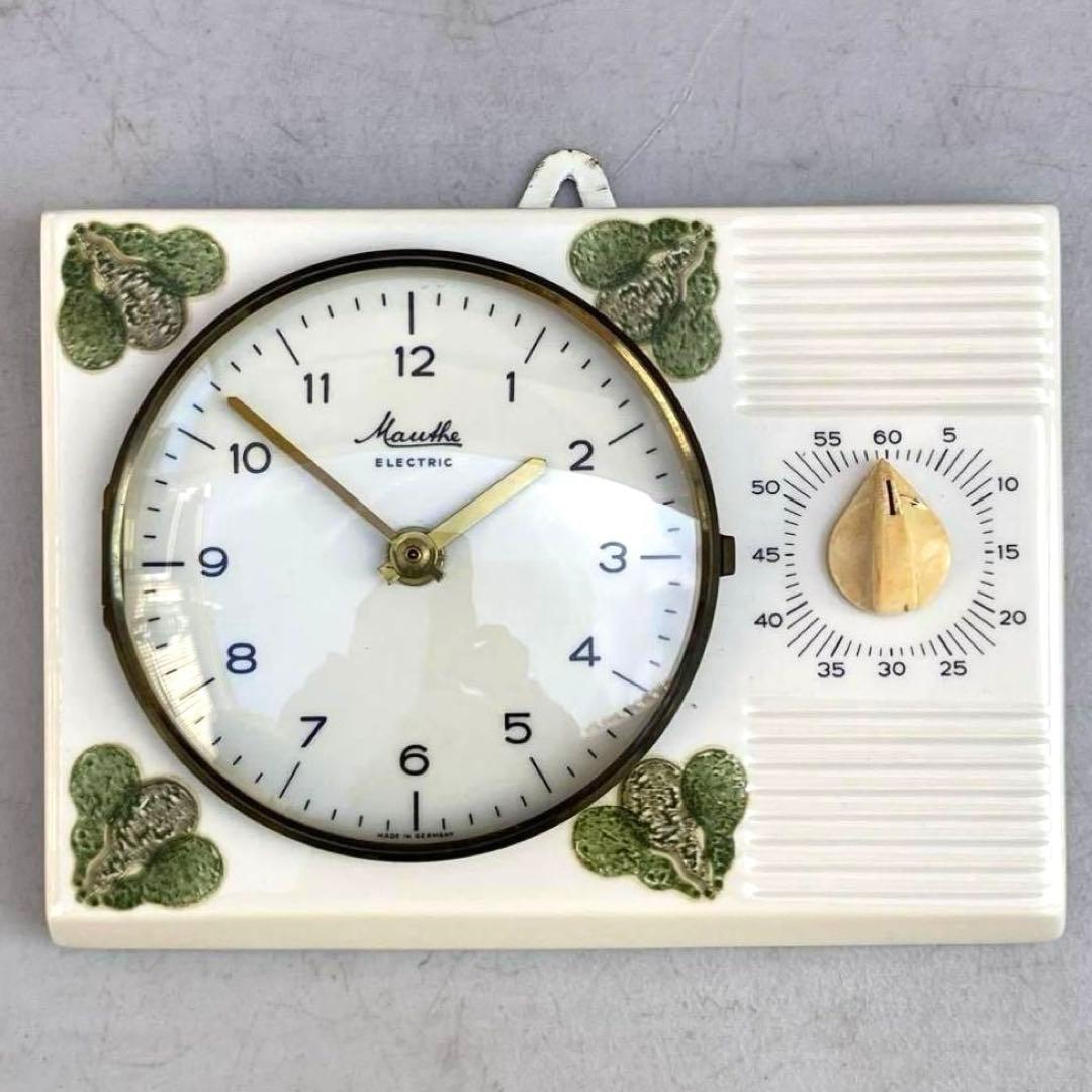 ⚫︎メンテナンス品⚫︎ドイツ ヴィンテージ 陶器 クロック タイマー付 掛け時計