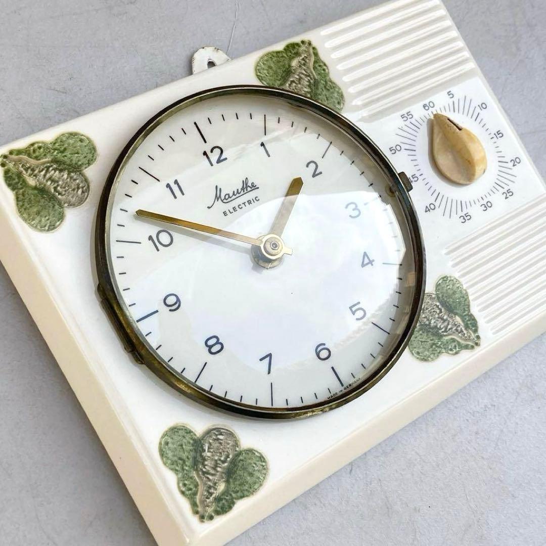 ⚫︎メンテナンス品⚫︎ドイツ ヴィンテージ 陶器 クロック タイマー付 掛け時計