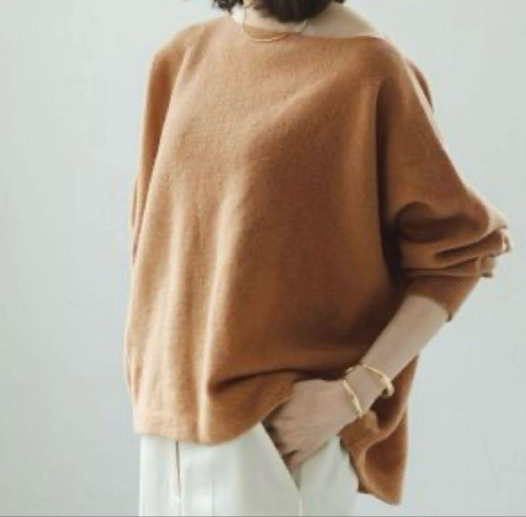新品【NOBLE】ファインウールドルマンプルオーバー　キャメル