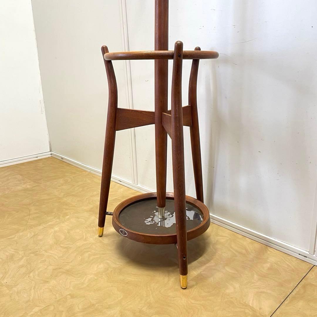 秋田木工 ポールハンガー② 木製コートハンガー 傘立て 洋服掛け ビンテージ