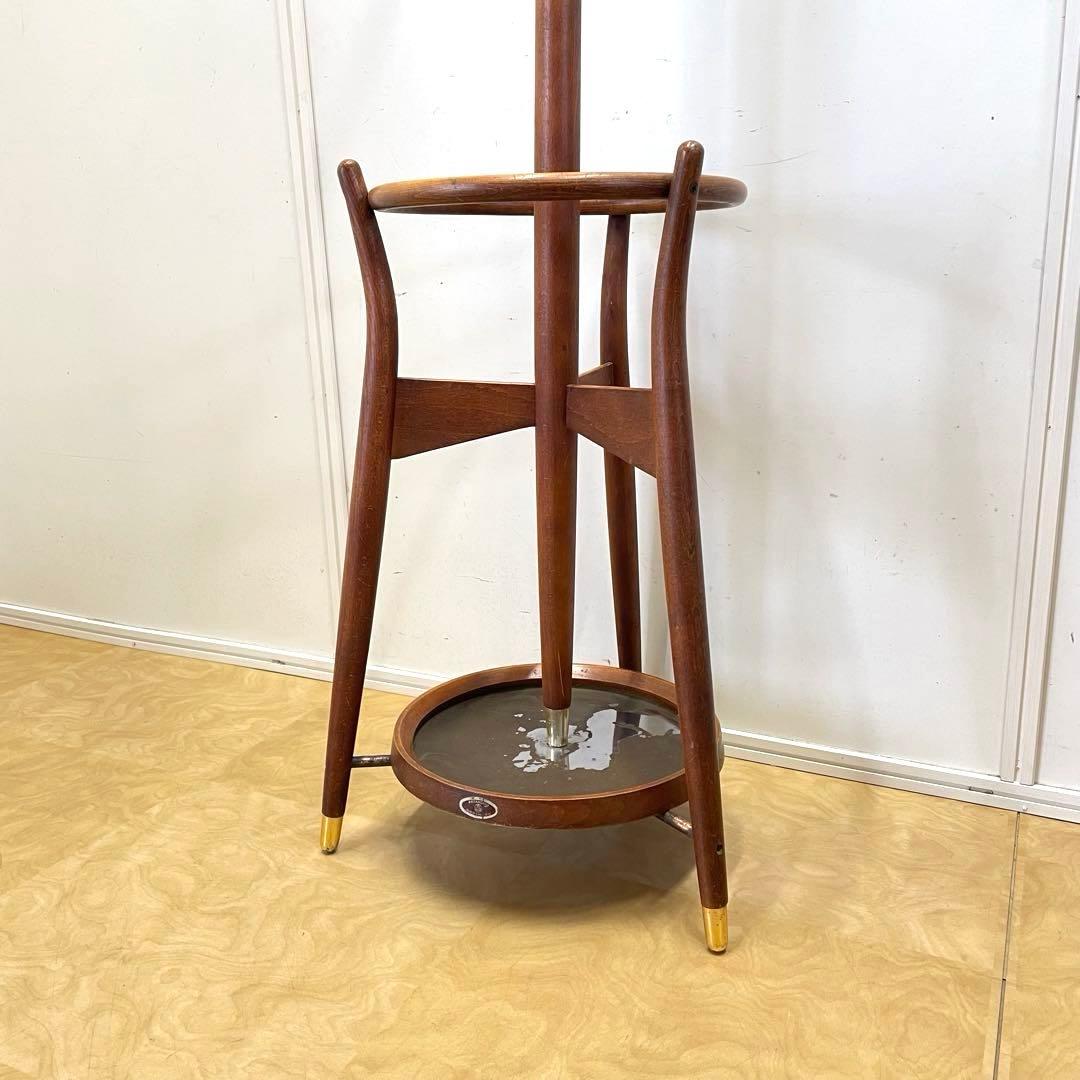 秋田木工 ポールハンガー② 木製コートハンガー 傘立て 洋服掛け ビンテージ