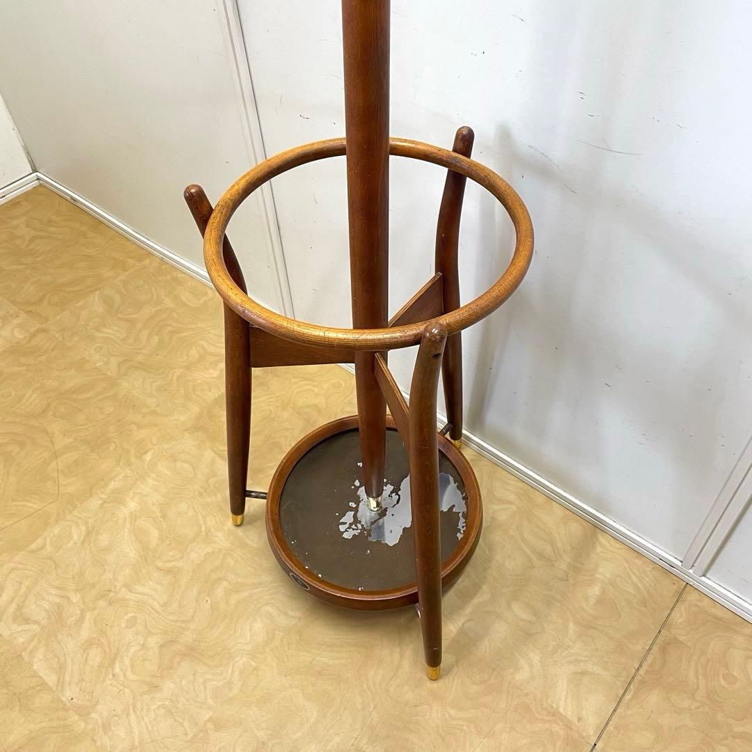 秋田木工 ポールハンガー② 木製コートハンガー 傘立て 洋服掛け ビンテージ