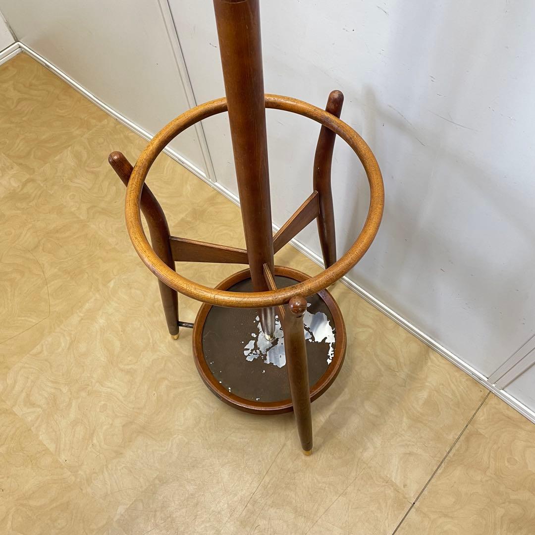 秋田木工 ポールハンガー② 木製コートハンガー 傘立て 洋服掛け ビンテージ