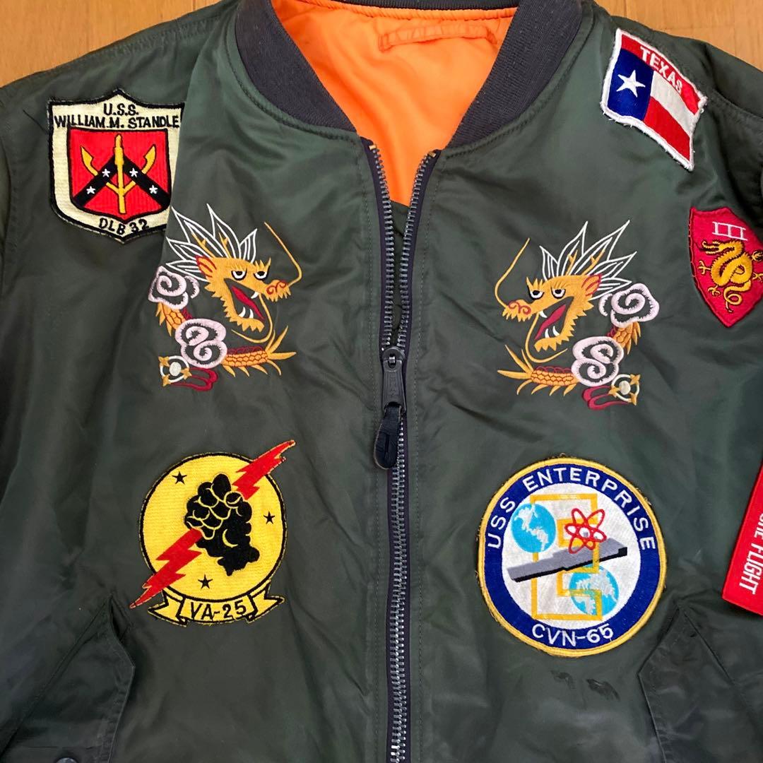 アルファ社　MA-1 スカジャン刺繍+ワッペンワーク　3L