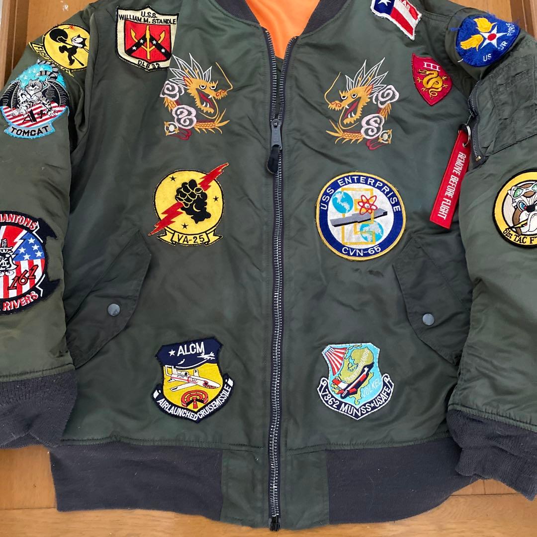 アルファ社　MA-1 スカジャン刺繍+ワッペンワーク　3L