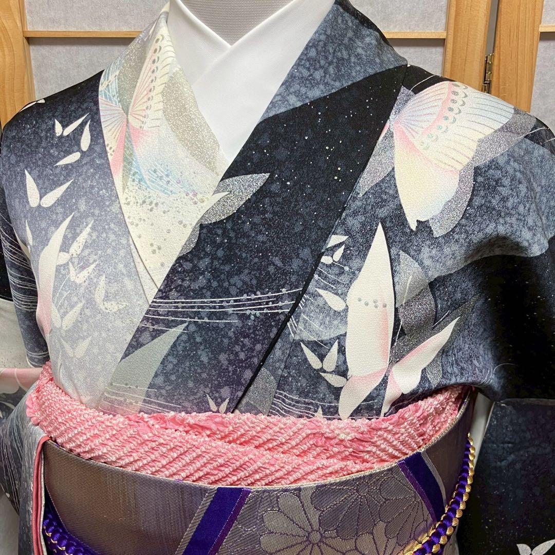 モカッチ様［7108］振袖 舞蝶文様 金銀彩 成人式 卒業式 正絹 着物 袷