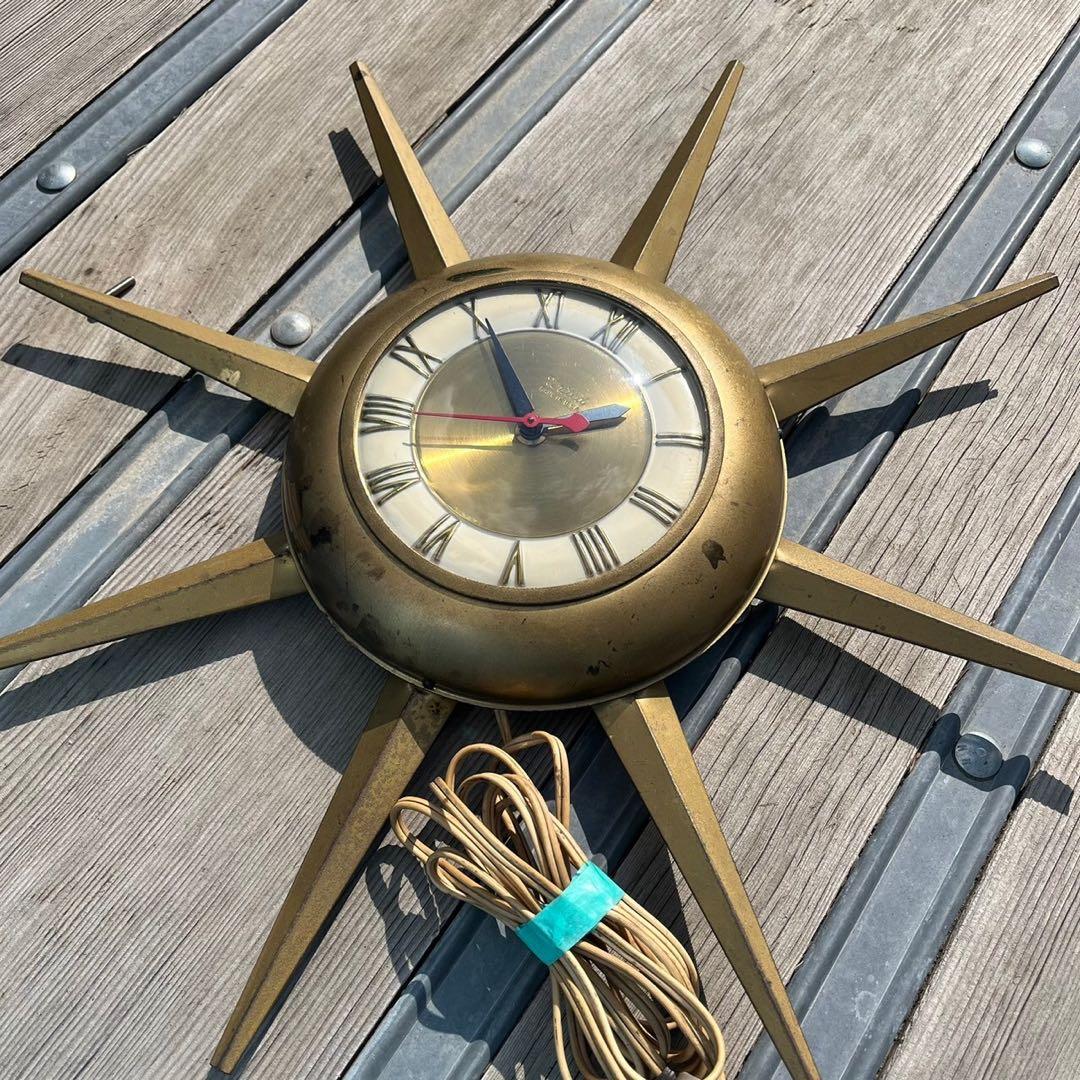 1950〜1960 UNITED Sunburst Clock 50s 60s