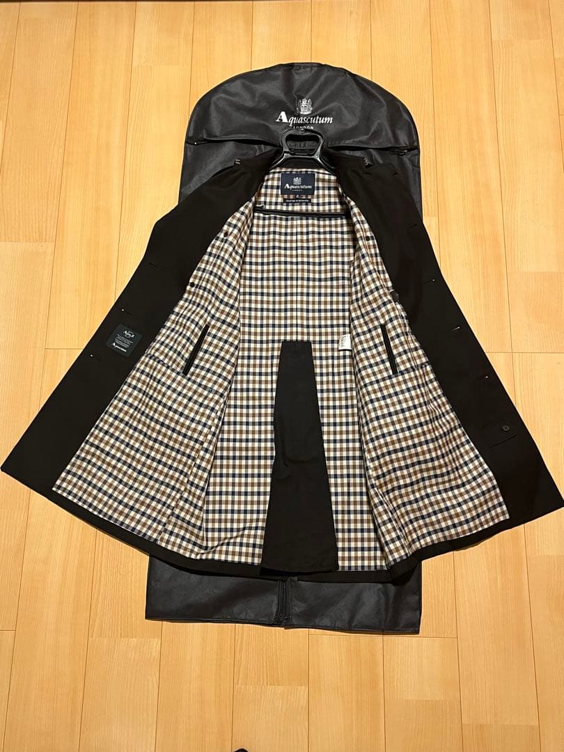英国製 アクアスキュータム トレンチコート ブラック