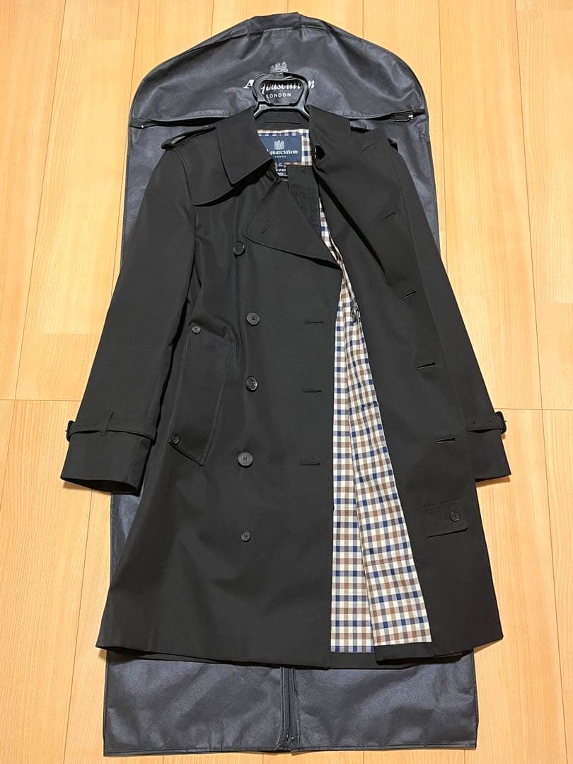 英国製 アクアスキュータム トレンチコート ブラック