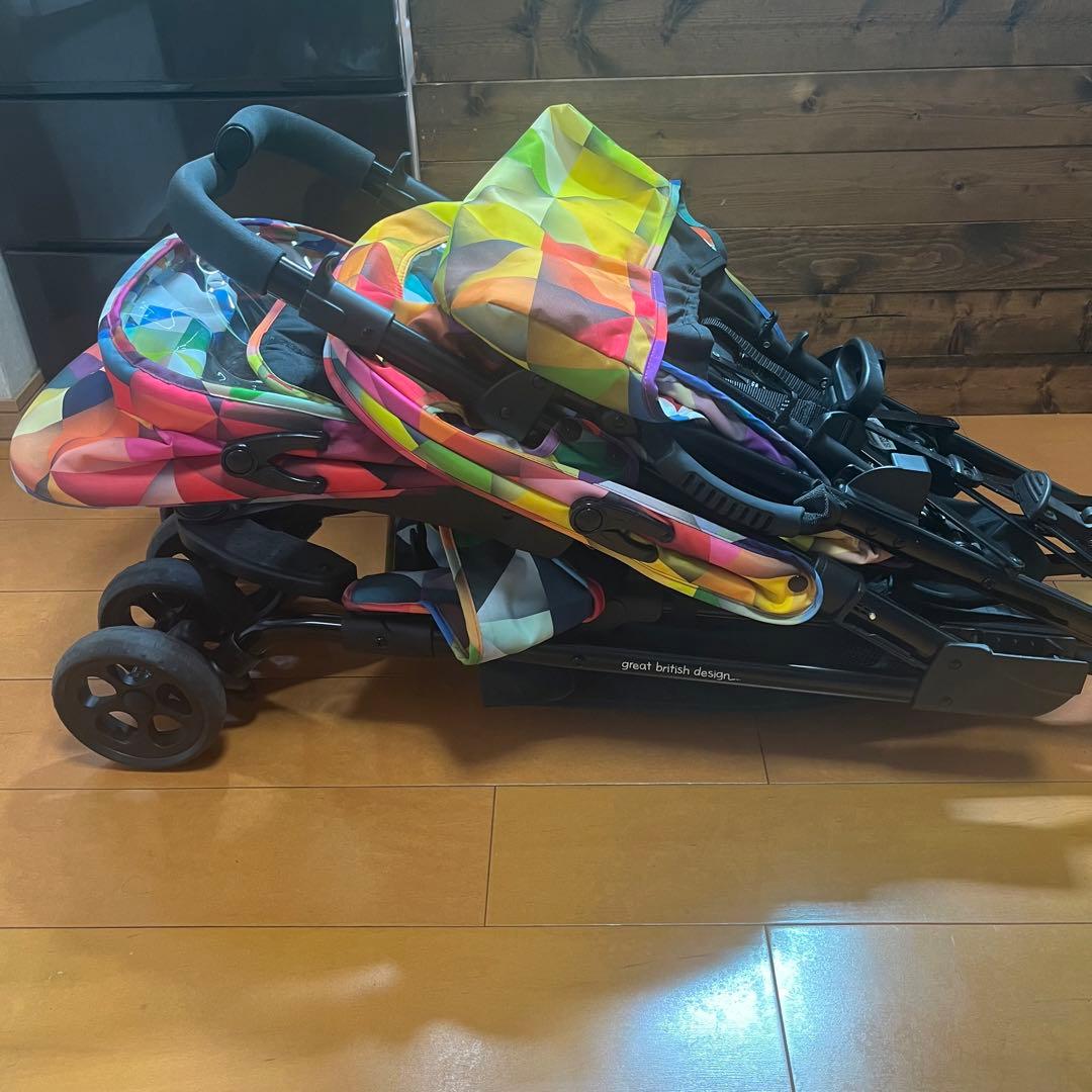 【美品】コサット　シャッフル　二人乗り　縦型ベビーカー　バギー