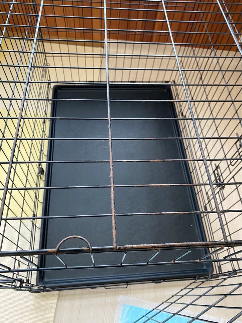 BLACK◆大型犬用折りたたみ金属ケージ