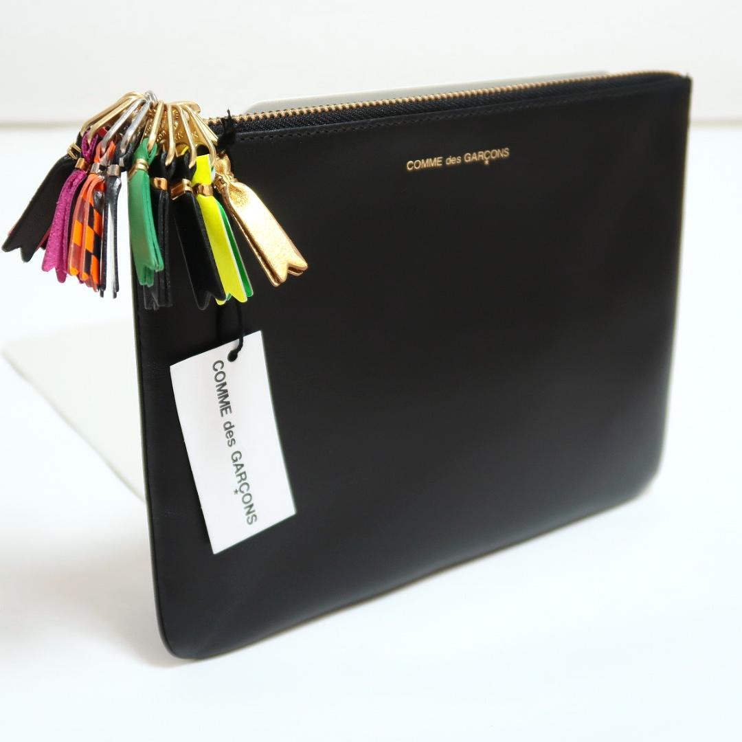 新品 コムデギャルソン ジップ レザー ポーチ 黒 ホリデー コレクション