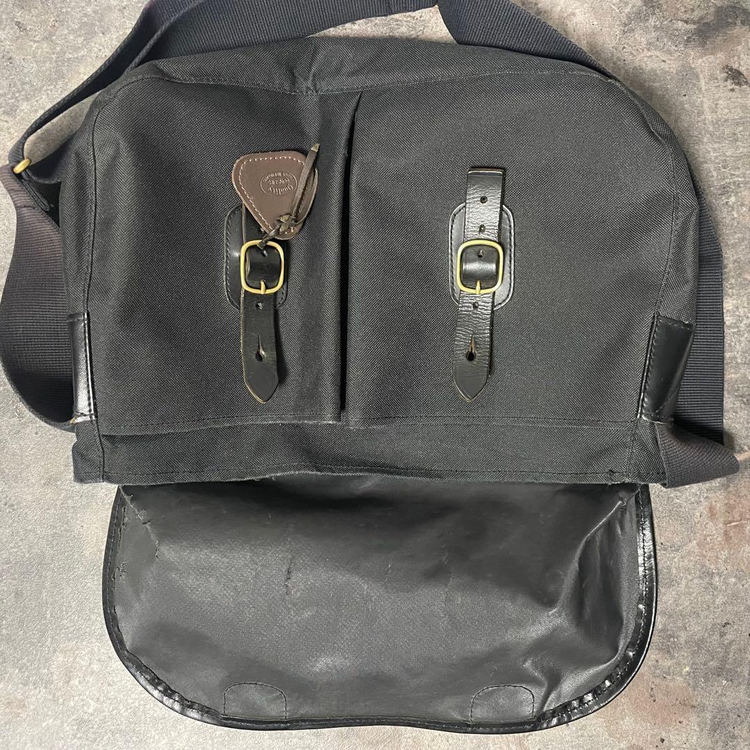 クオリティガンスリップス レザー PVC キャンバス ショルダーバッグ ブラック