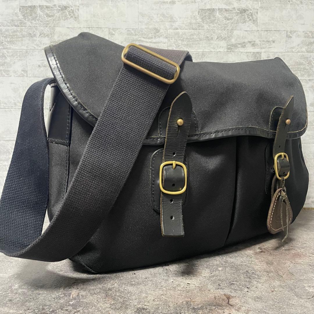 クオリティガンスリップス レザー PVC キャンバス ショルダーバッグ ブラック