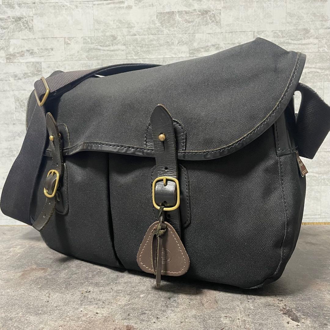 クオリティガンスリップス レザー PVC キャンバス ショルダーバッグ ブラック