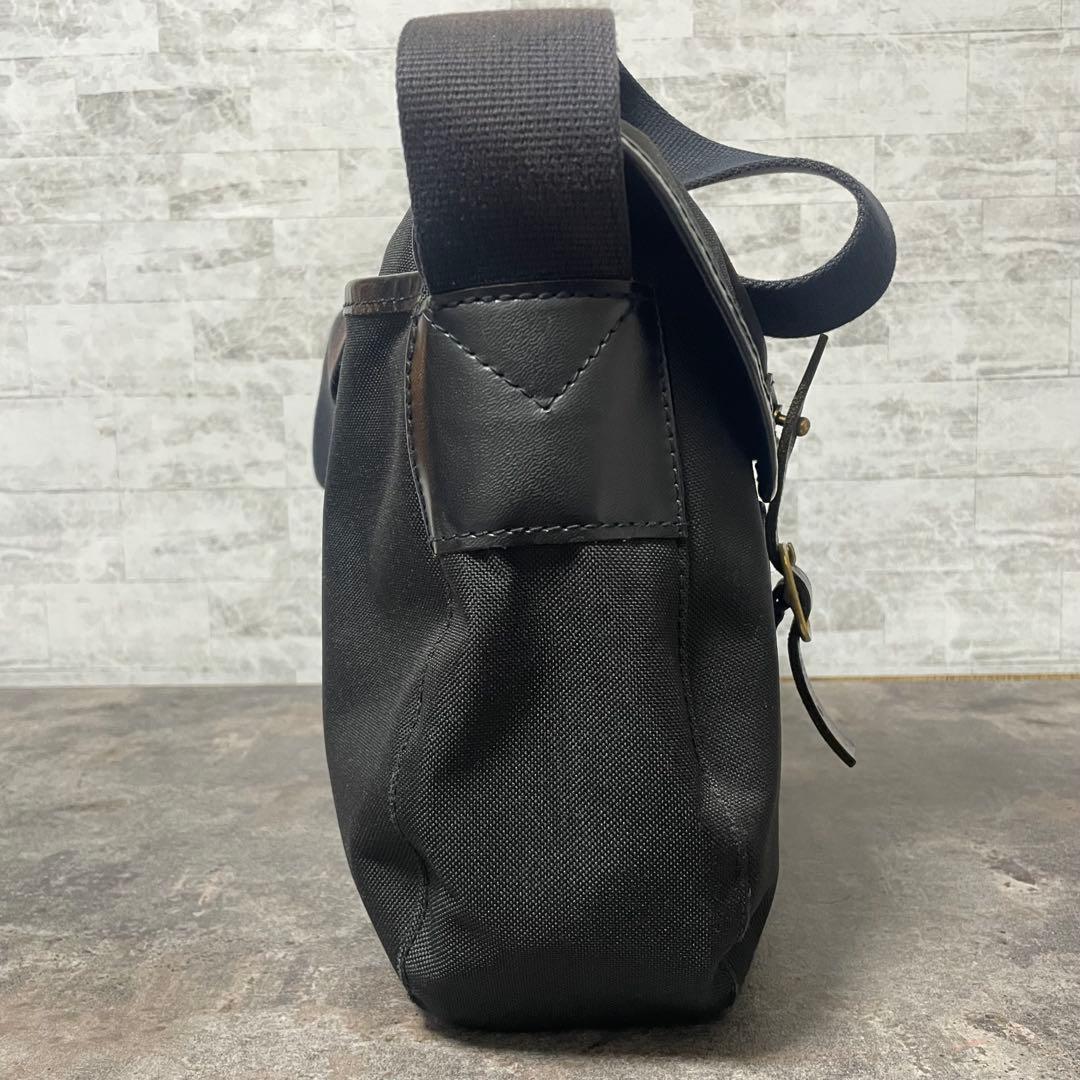 クオリティガンスリップス レザー PVC キャンバス ショルダーバッグ ブラック