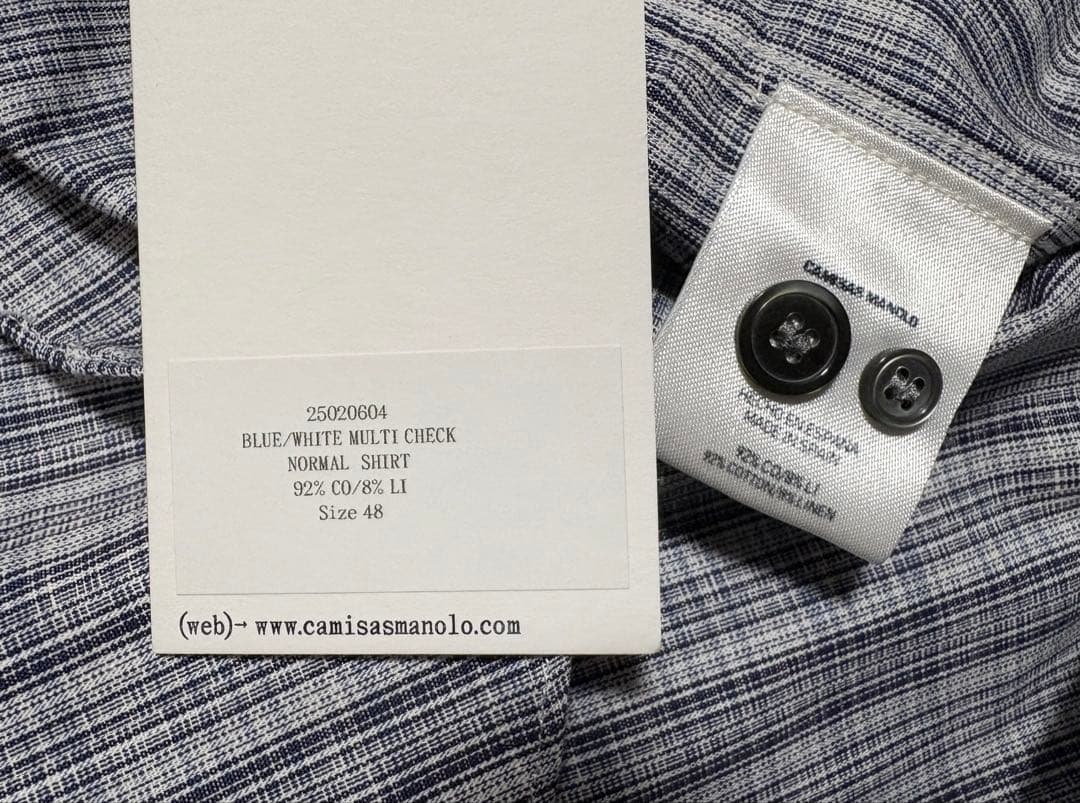 【新品同様】 Camisas manolo 25SS NORMAL SHIRT