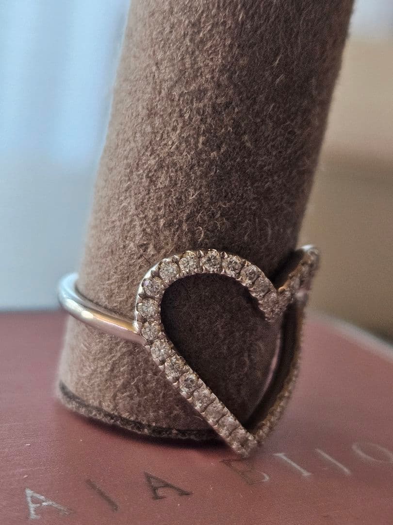 カジャビジュー　ハートリング　ホワイトゴールド　0.35ct　９号　WG