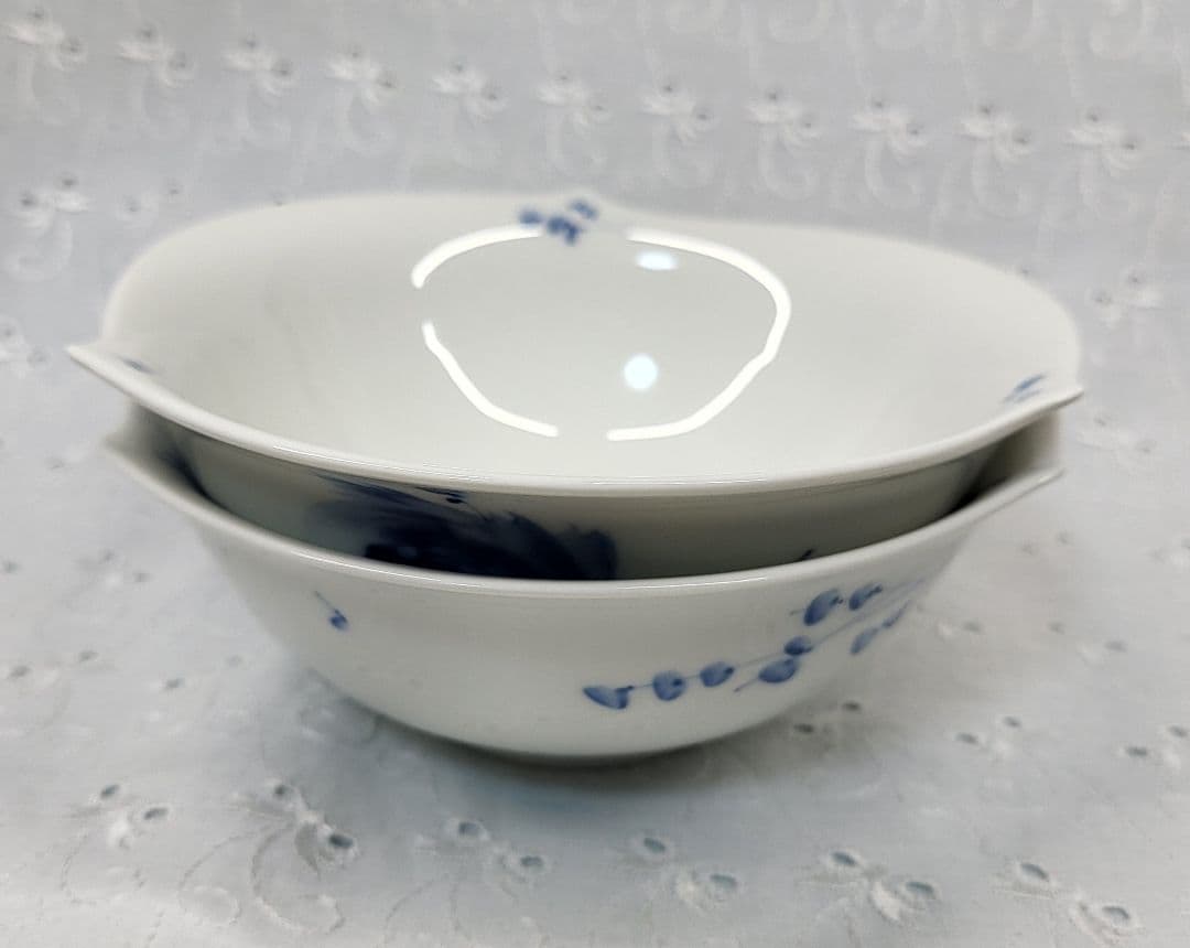 希少✨マイセン 青い花 ブルーフラワー シリアル サラダ ボウル 深皿 プレート