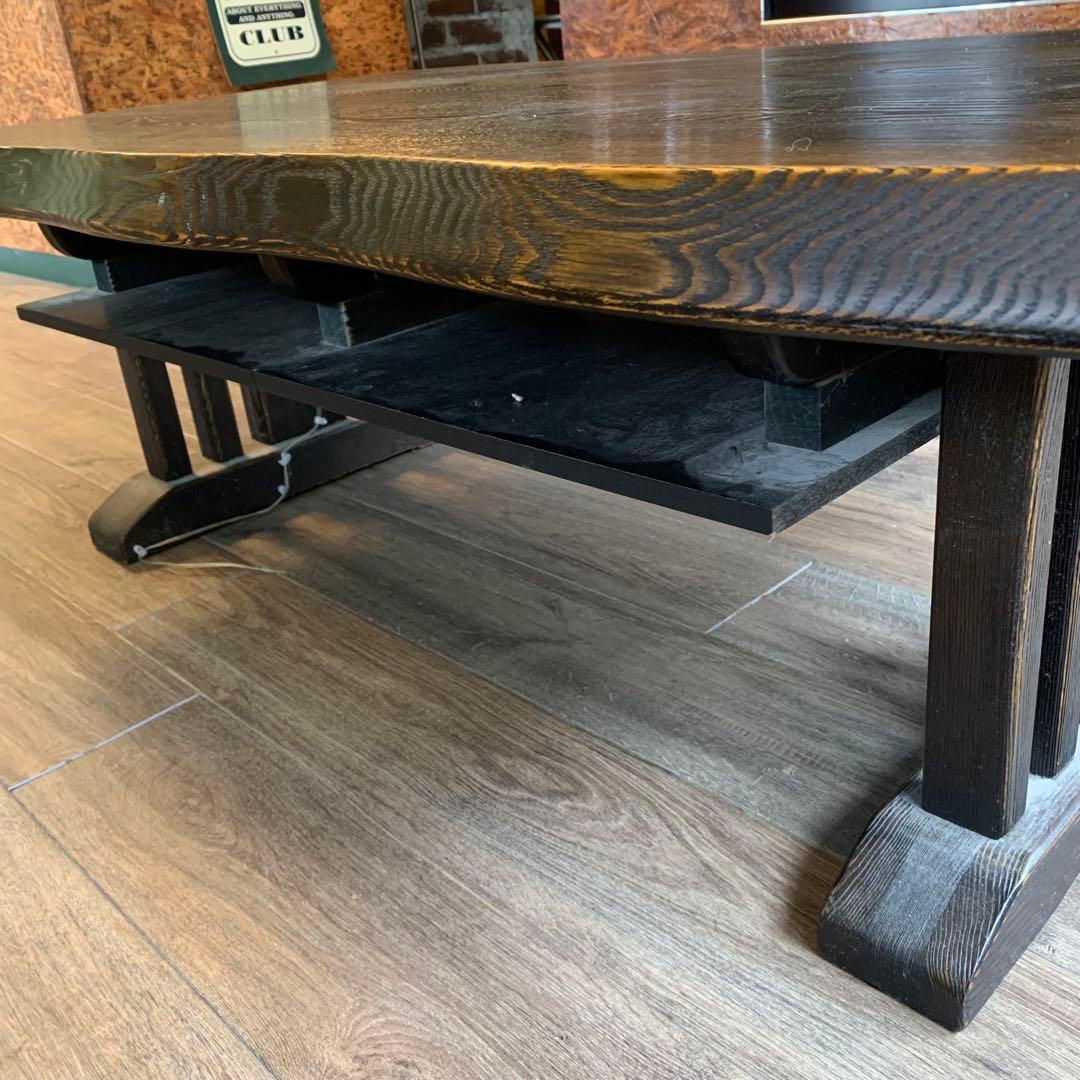 木製モダンセンターテーブル ダークブラウン　レトロ　アンティーク　ビンテージ