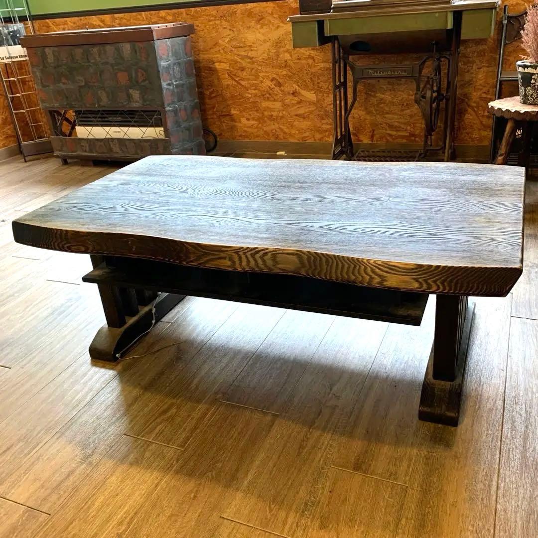 木製モダンセンターテーブル ダークブラウン　レトロ　アンティーク　ビンテージ