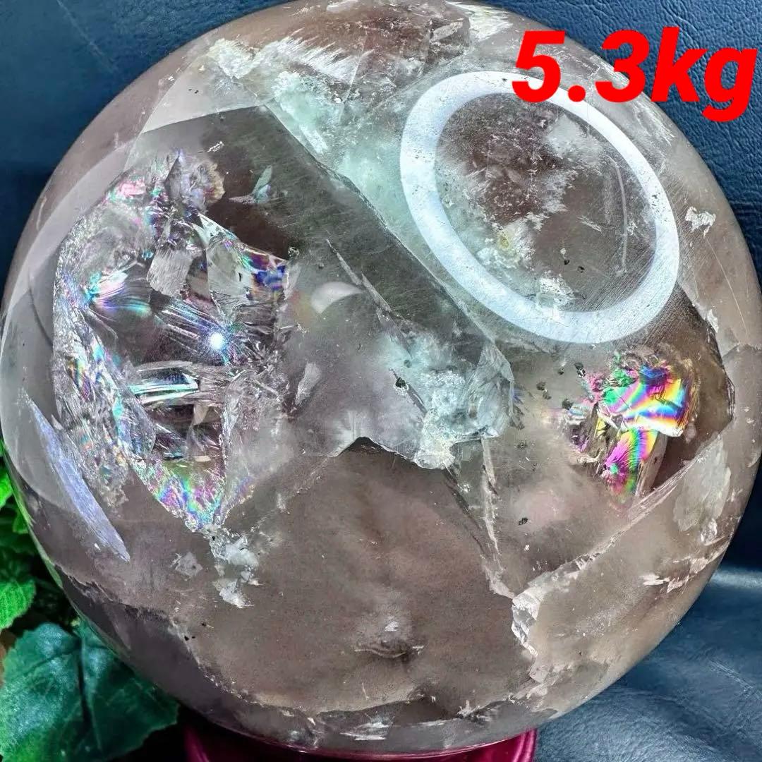 別格高級品 ❗️巨大❗️虹☆パイライト イン·フローライト❤︎スフィア 丸玉A1284