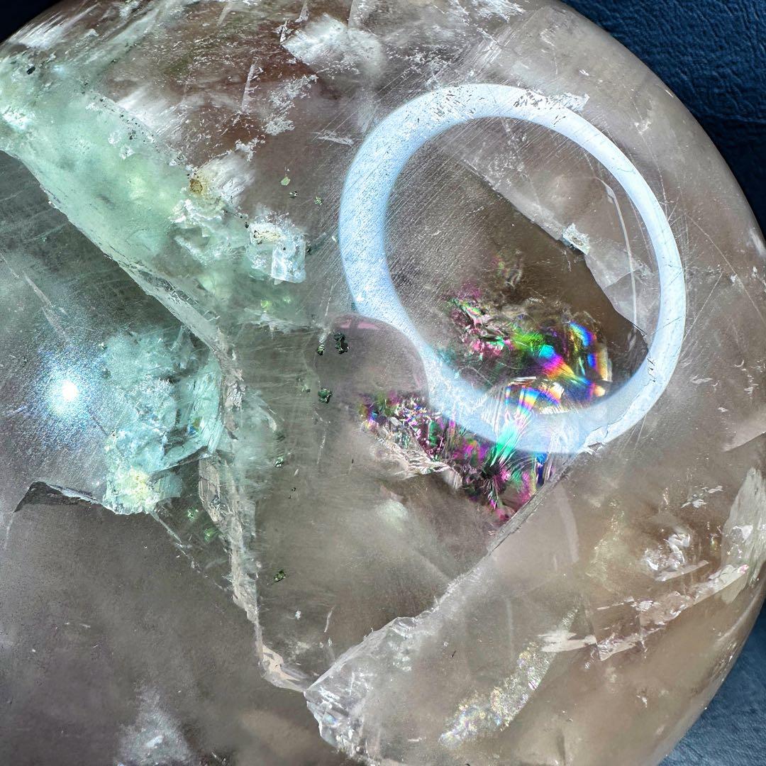 別格高級品 ❗️巨大❗️虹☆パイライト イン·フローライト❤︎スフィア 丸玉A1284