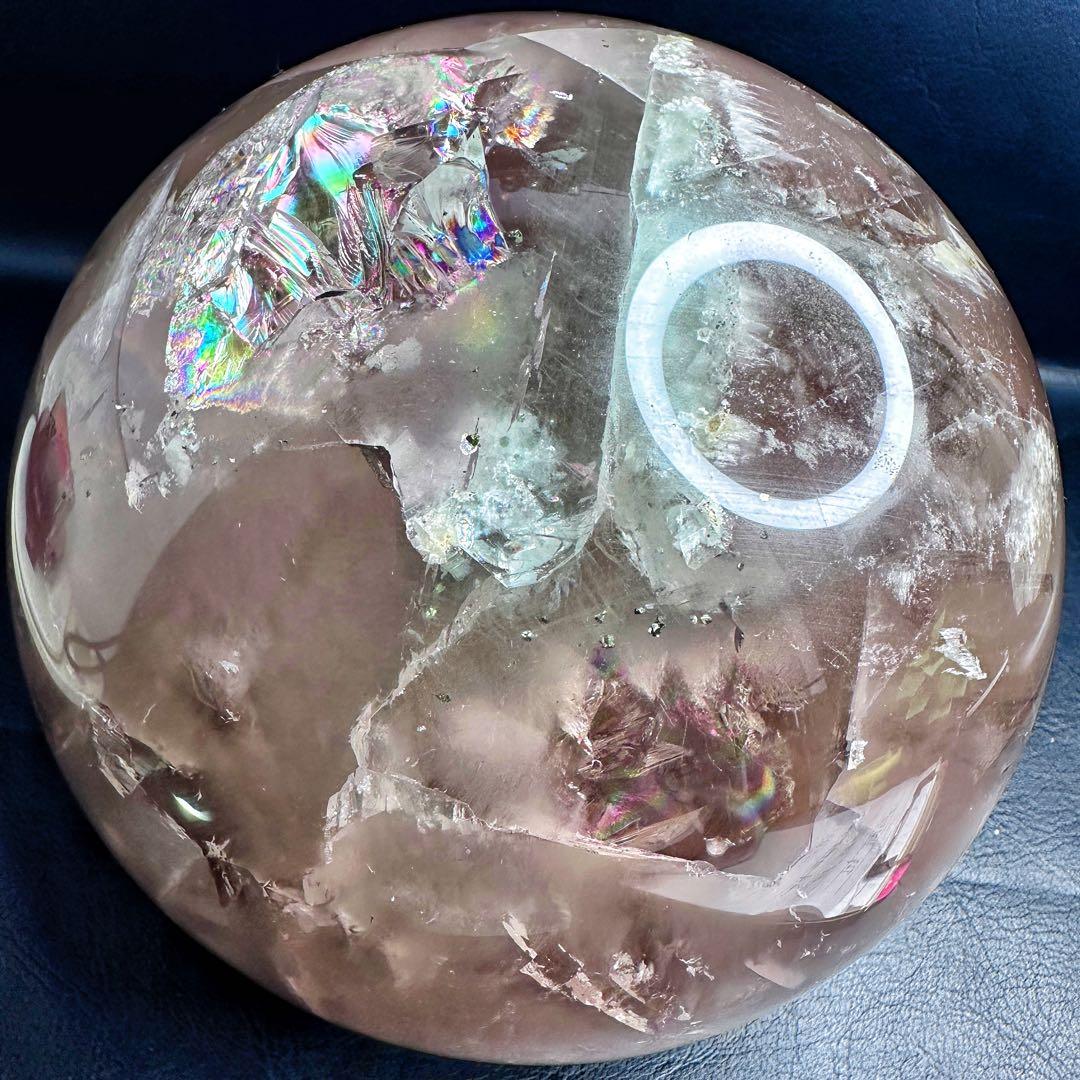 別格高級品 ❗️巨大❗️虹☆パイライト イン·フローライト❤︎スフィア 丸玉A1284