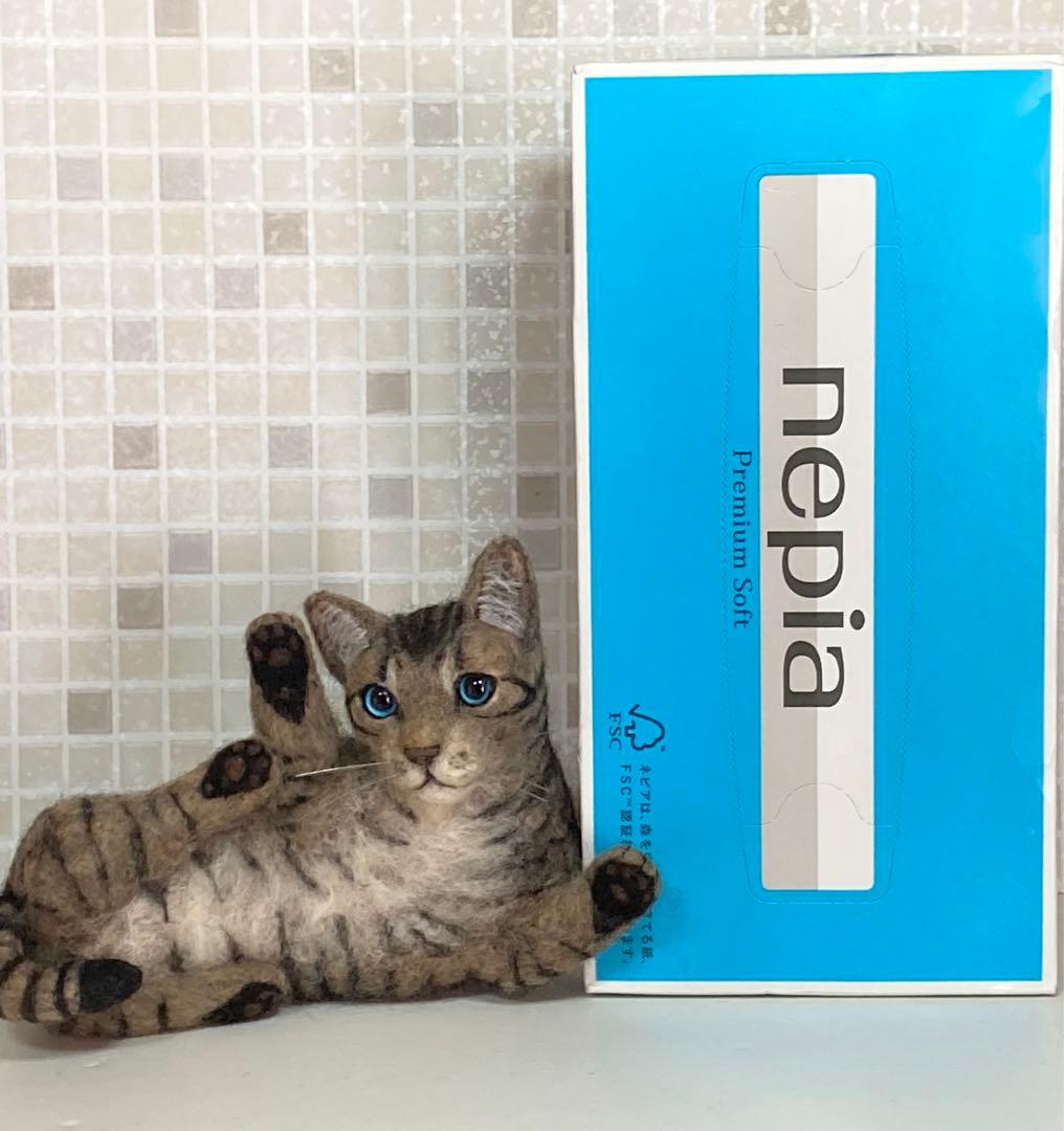 受注商品 キジトラ 子猫 猫 戯れてる 羊毛フェルト ハンドメイド