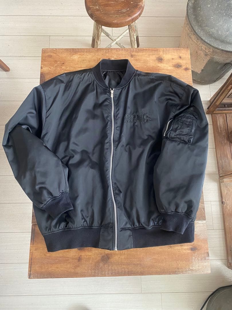 クロノスCRONOSナイロン　ブルゾンジャンパー黒ブラック希少XL黒　MA1