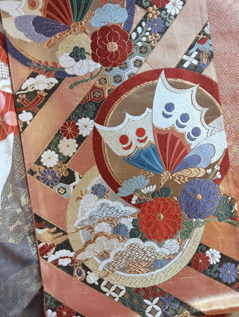 吾妻徳穂　吉澤友禅　振袖フルセット　美品　朱系　華やか　丈161 裄67.5