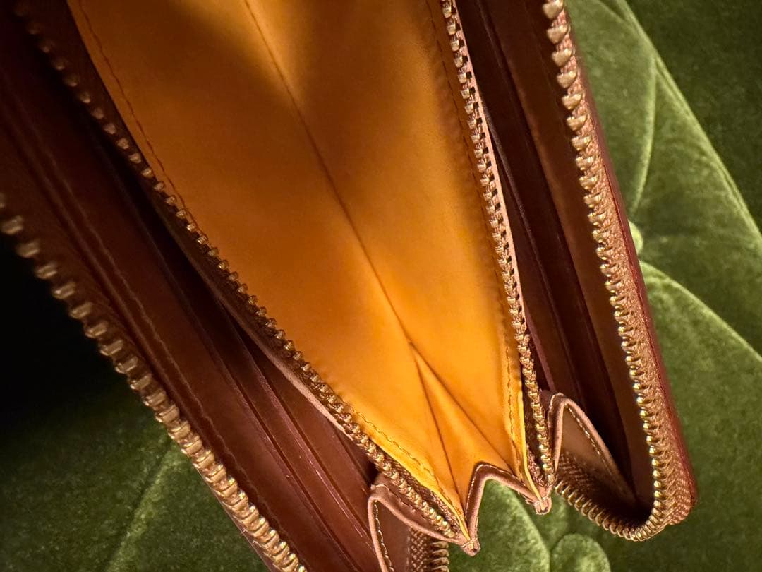 GANZO シェルコードバン2 ラウンドファスナー　長財布　ナチュラル