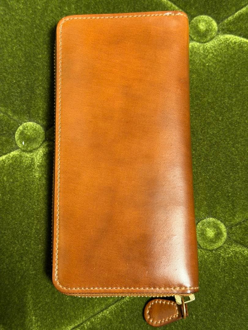 GANZO シェルコードバン2 ラウンドファスナー　長財布　ナチュラル