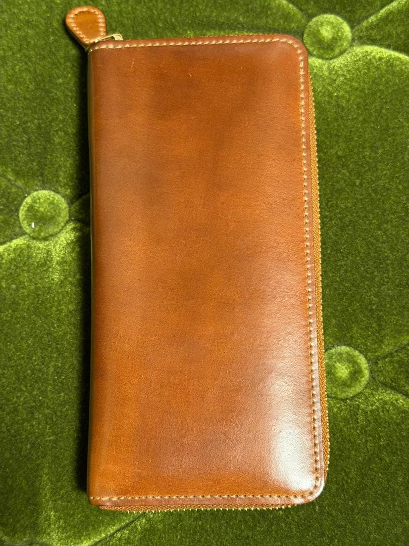 GANZO シェルコードバン2 ラウンドファスナー　長財布　ナチュラル