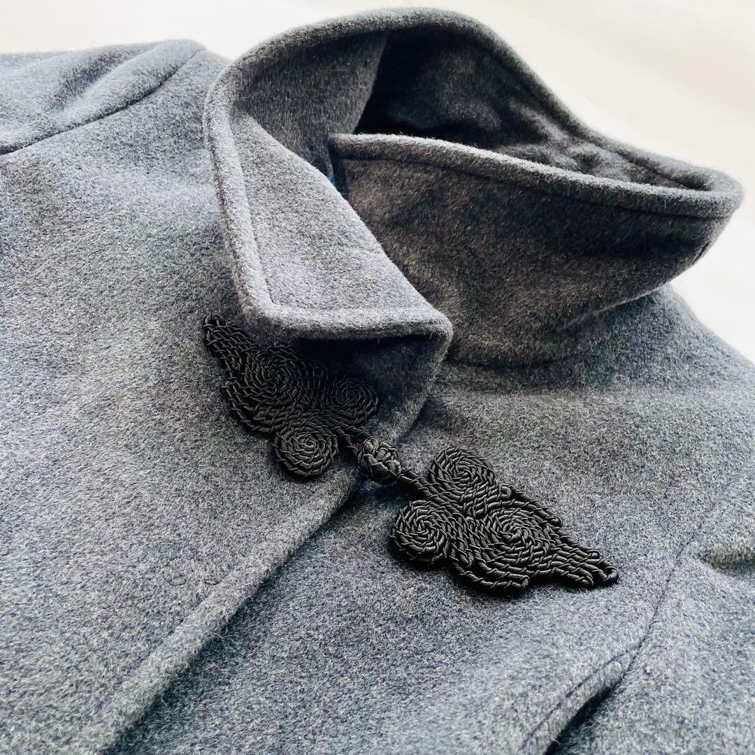 VIVIENNE TAM アンゴラ混 スタンドカラージャケット チャイナ グレー