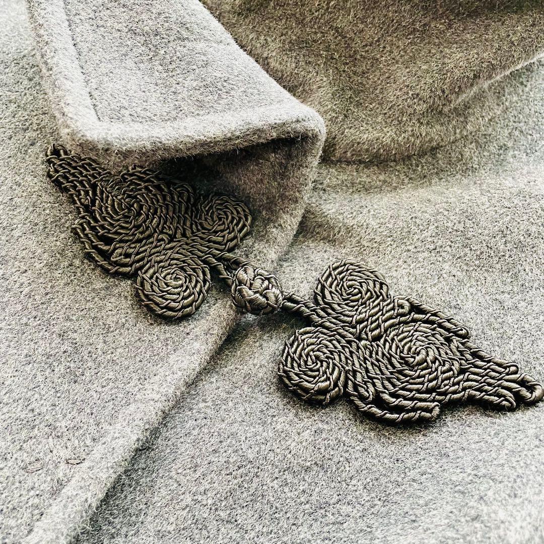 VIVIENNE TAM アンゴラ混 スタンドカラージャケット チャイナ グレー