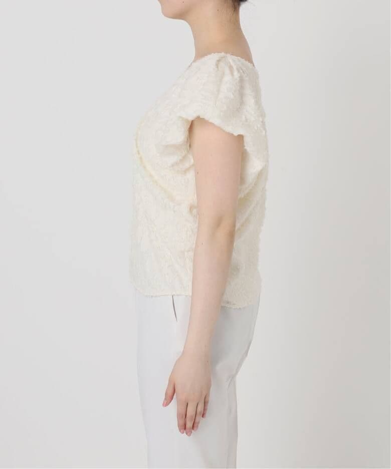 NOBLE❤美品 【洗える】レオパードジャガードデコルテVブラウス