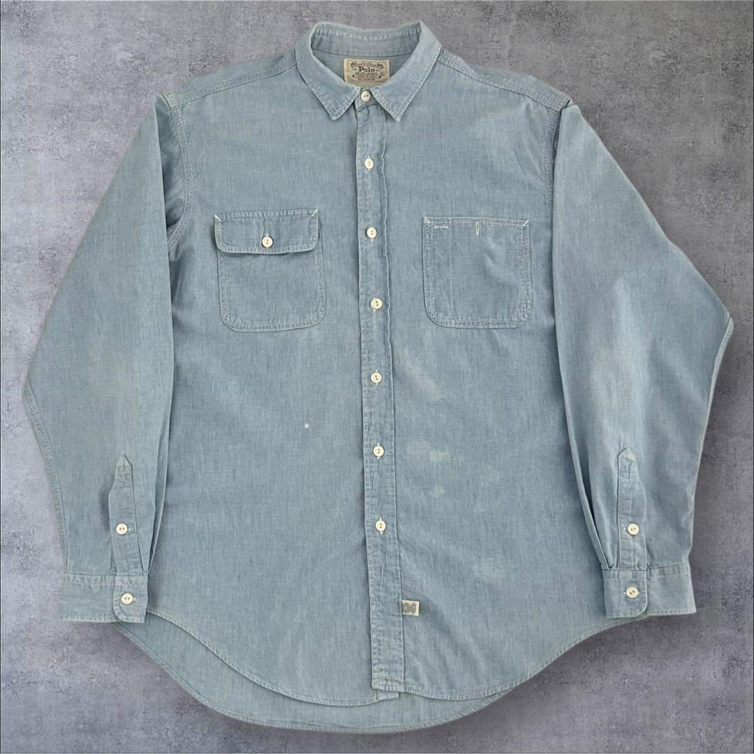 90s USA製 Polo Ralph Lauren シャンブレーシャツ XL