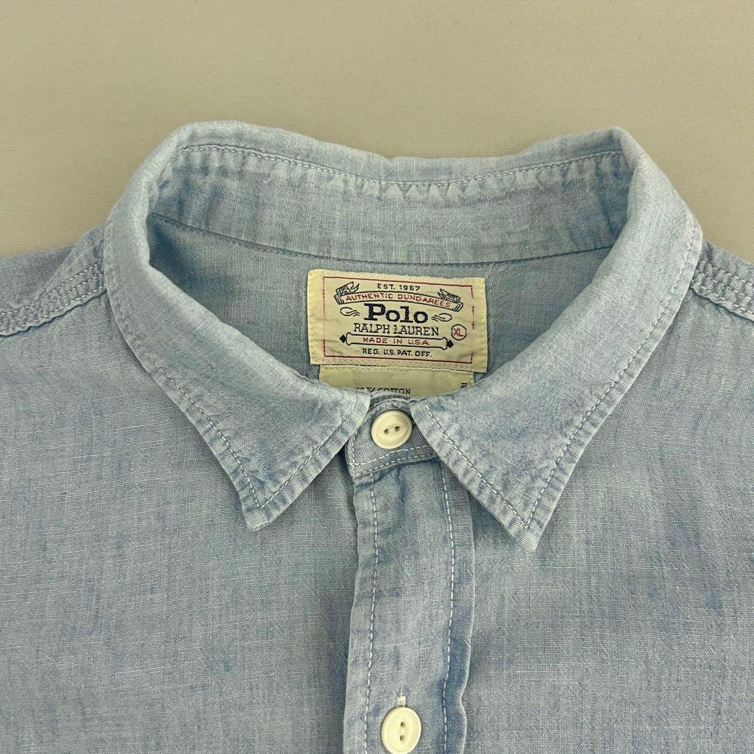 90s USA製 Polo Ralph Lauren シャンブレーシャツ XL