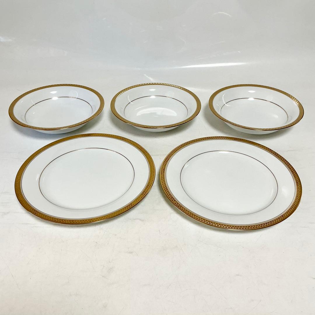 ノリタケ　ゴールドリッジシリーズ　コンテンポラリー　5枚セット ゴールド