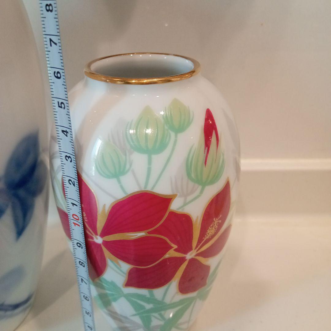 大倉陶園　ブルーローズ　可愛いミニ花瓶セット