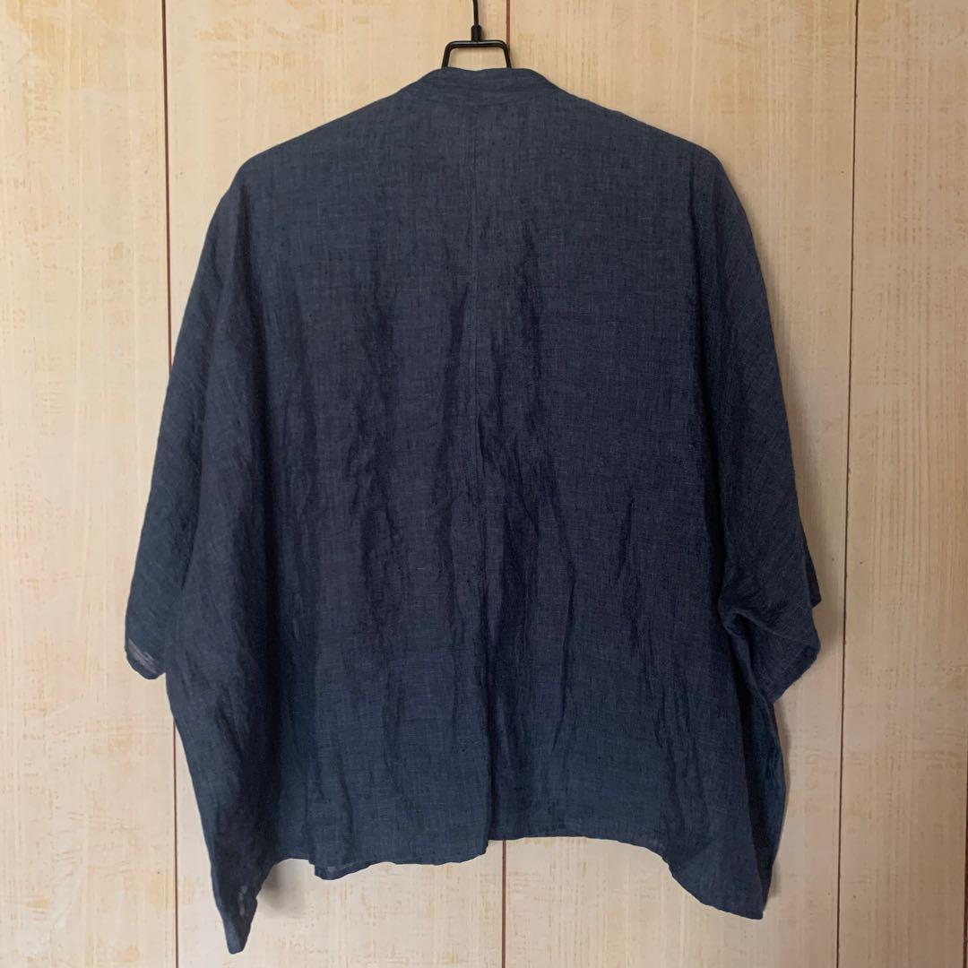 1 ヨーガンレール　リネン　ドルマンスリーブ　バンドカラーシャツ