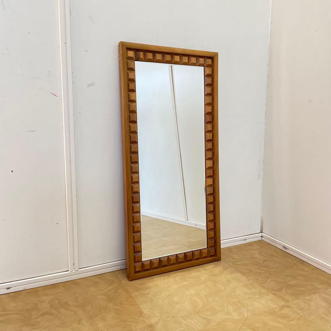 ビンテージ ウォールミラー 木枠ミラー 鏡 壁掛け アンティーク レトロ