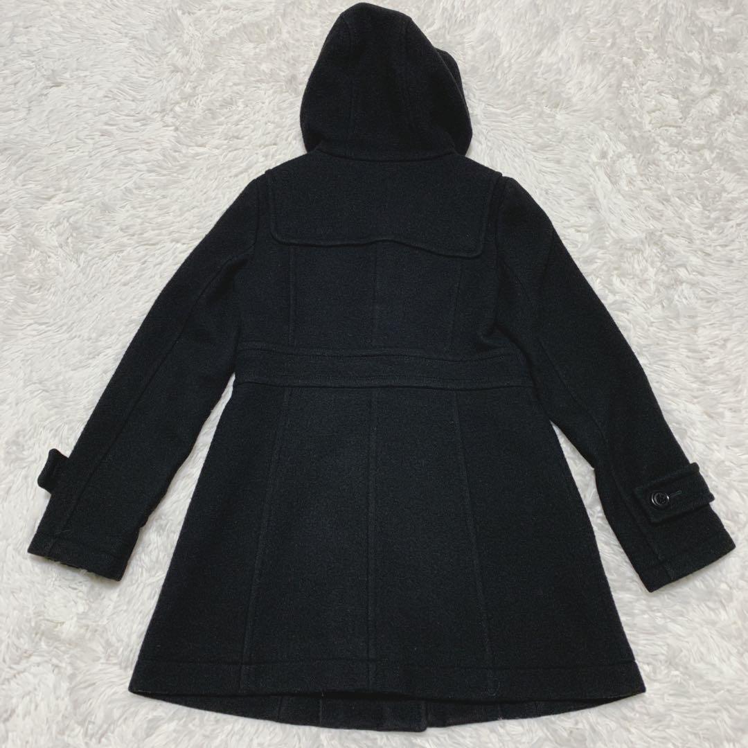 【美品】バーバリーブルーレーベル ダッフルコート ブラック ウール フード 38