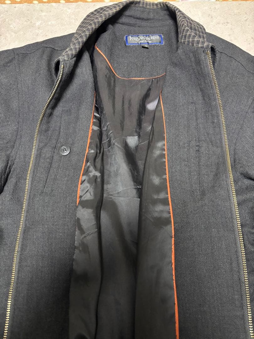YSL イヴサンローラン スウィングトップ ブルゾン　刺繍ロゴ　ブラック